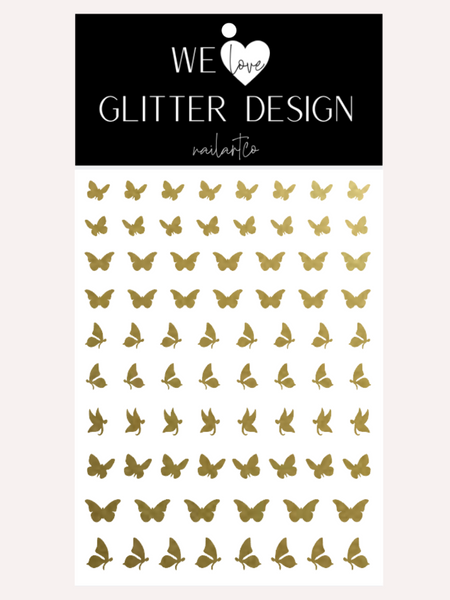 Butterfly Nail Decals | Gold Shimmer
