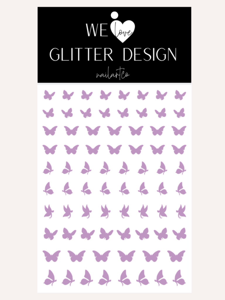 Butterfly Nail Decals | Lilac