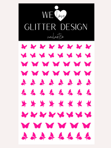 Butterfly Nail Decals | Neon Pink