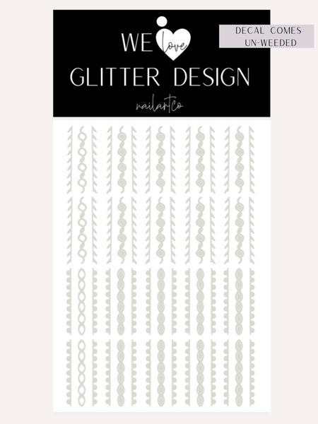 Cable Knit DESIGN 2 Nail Decal (Comes Un-Weeded) | Light Grey