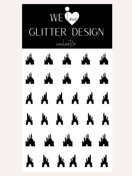 Castle Variety Nail Decal | Black