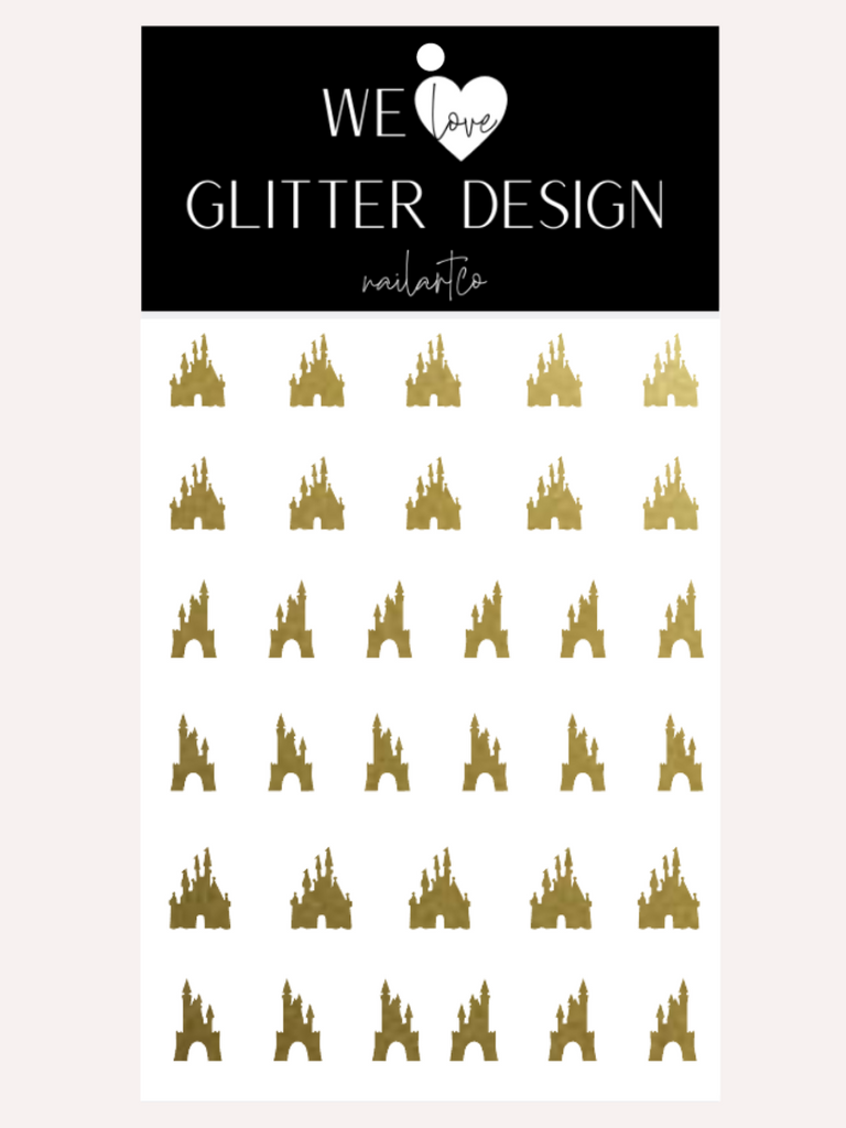 Castle Variety Nail Decal | Gold Shimmer
