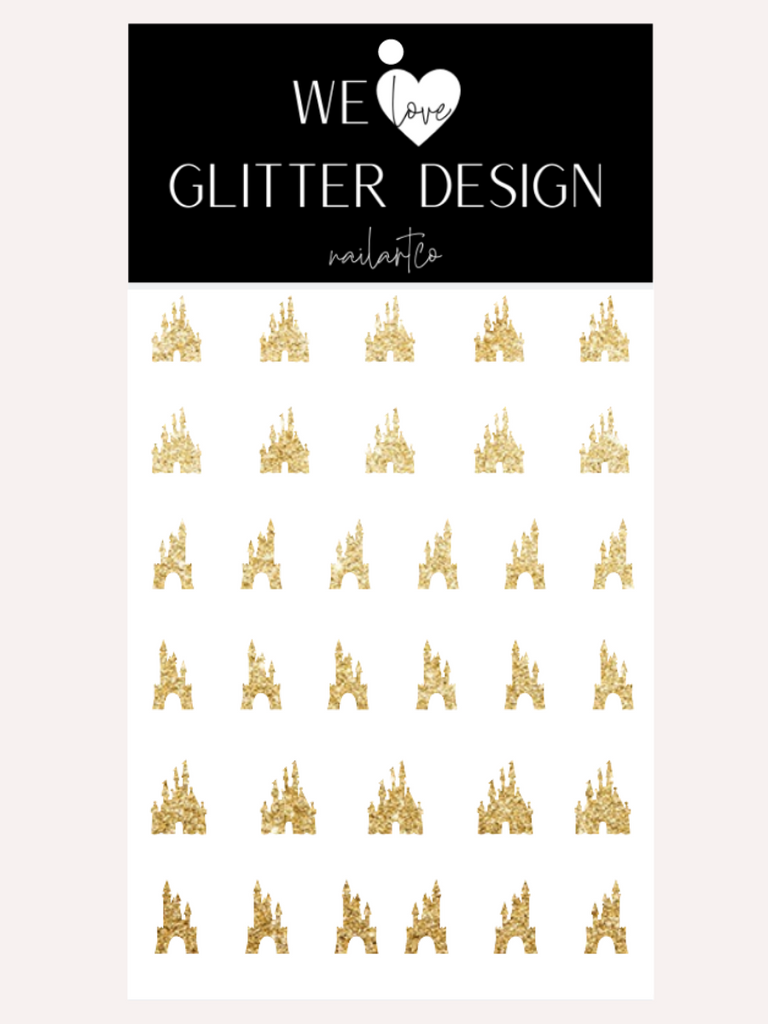 Castle Variety Nail Decal | Sparkle Gold