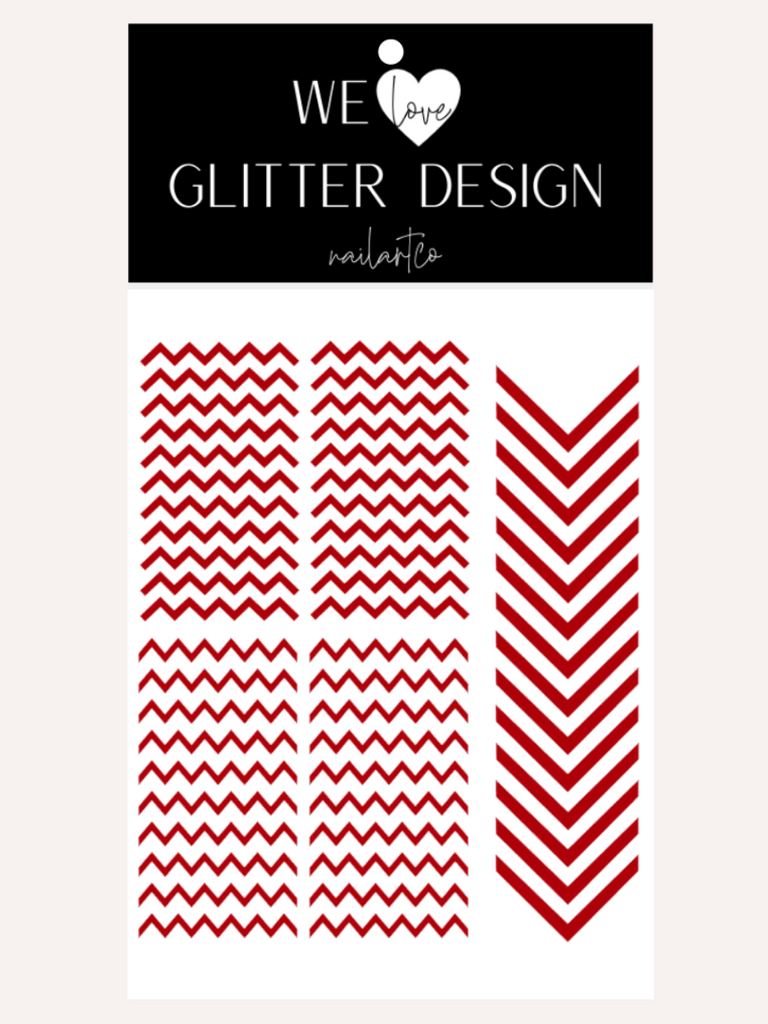 Chevron Nail Decal | Red