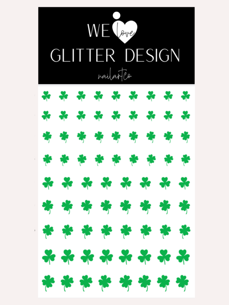 All Clovers Nail Decal | Bright Green