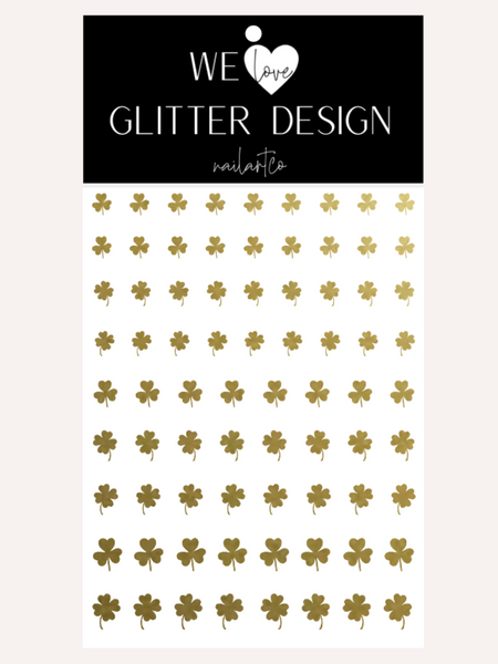 All Clovers Nail Decal | Gold Shimmer