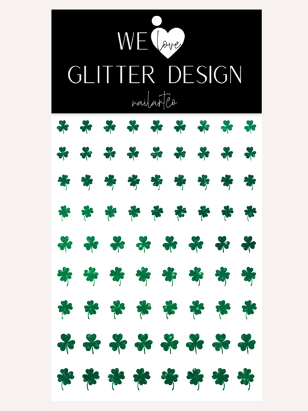 All Clovers Nail Decal | Sparkle Green