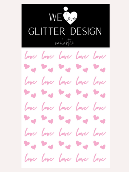 Cursive Love DESIGN 1 Nail Decal | Soft Pink