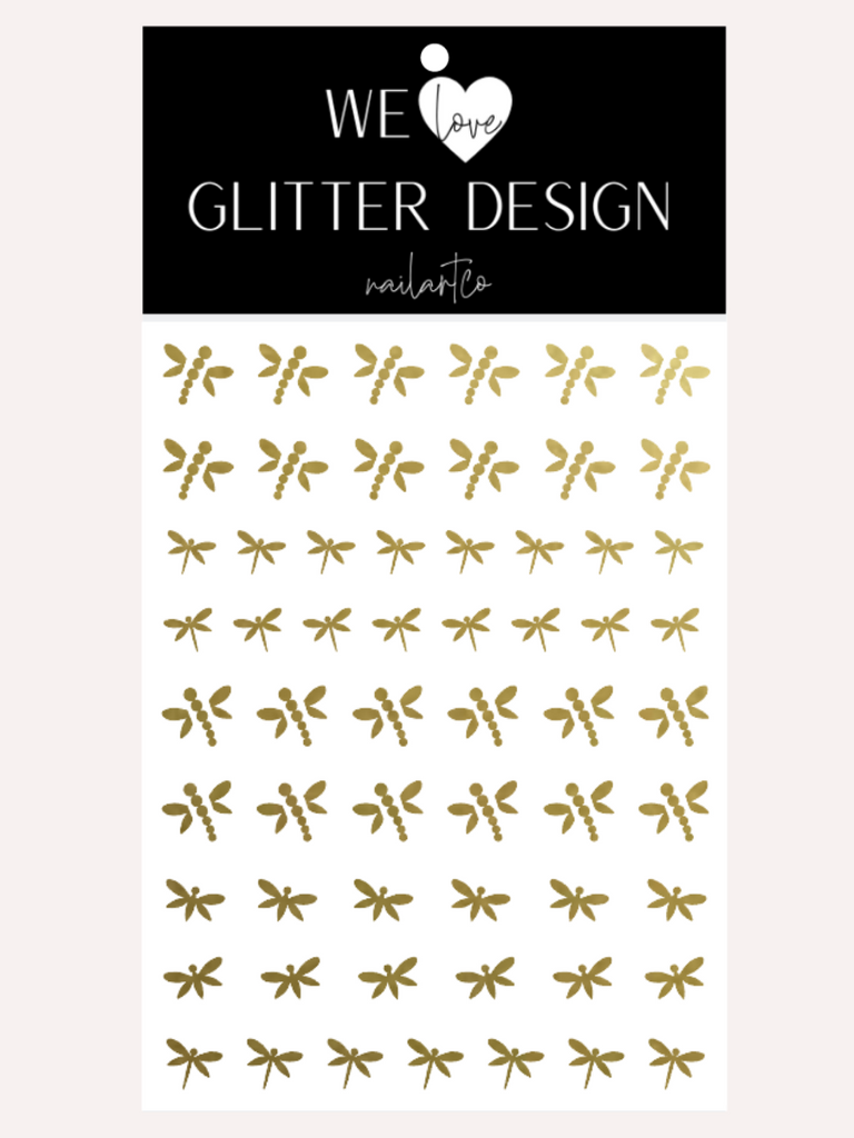 Dragonfly Nail Decals | Gold Shimmer