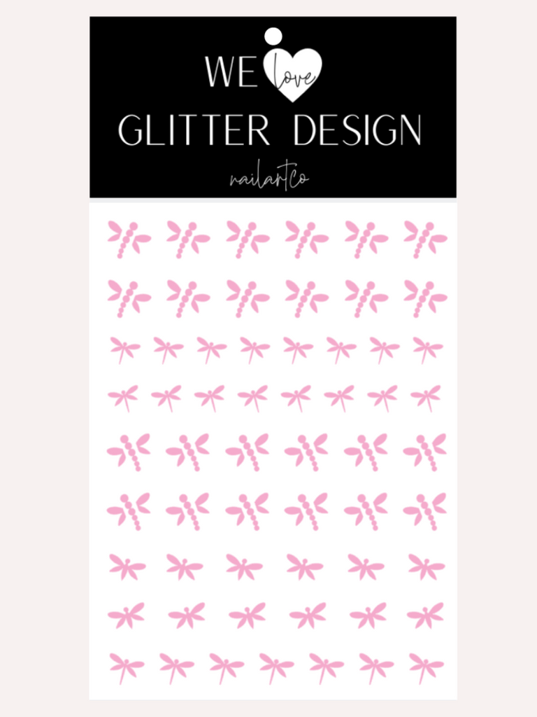 Dragonfly Nail Decals | Soft Pink
