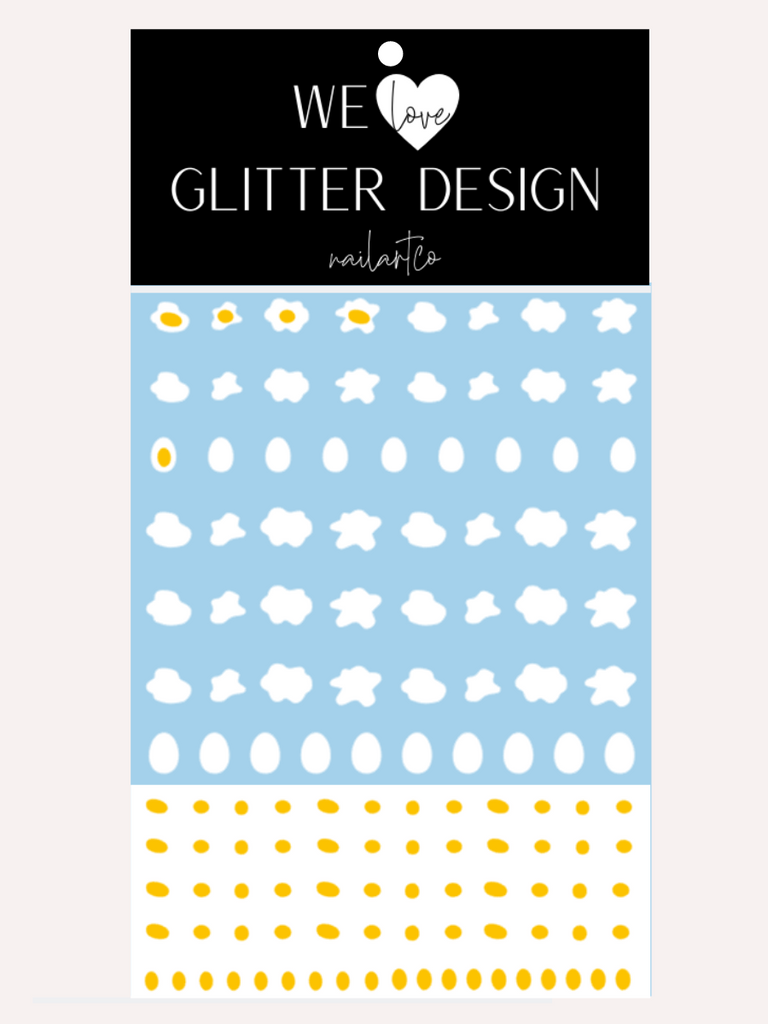 Egg & Yolk Nail Decal | White-Yellow