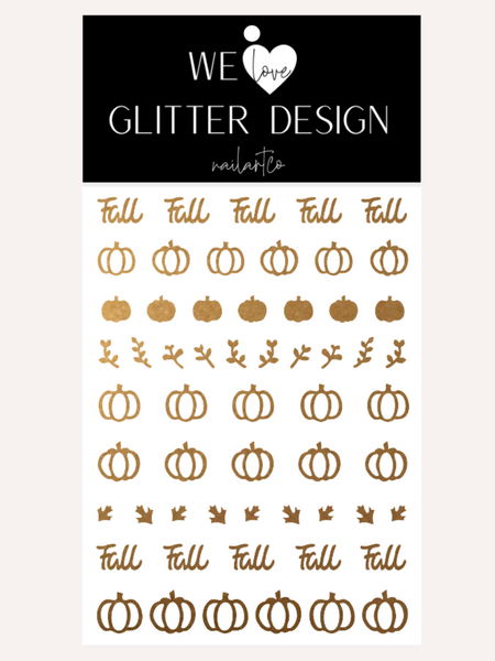 Fall Pumpkin Patch Nail Decal (Un-Weeded) | Copper Shimmer