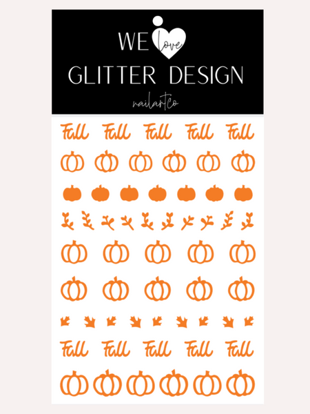 Fall Pumpkin Patch Nail Decal (Pumpkin Center Comes Un-Weeded) | Light Orange