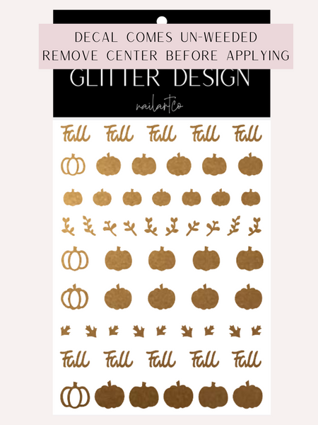 Fall Pumpkin Patch Nail Decal (Un-Weeded) | Copper Shimmer