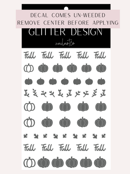 Fall Pumpkin Patch Nail Decal (Pumpkin Center Comes Un-Weeded) | Grey