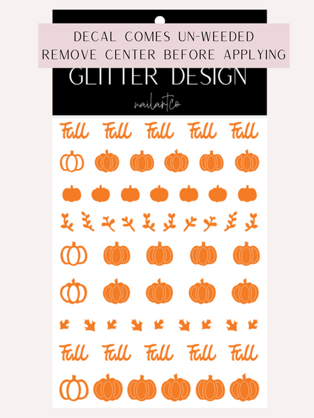 Fall Pumpkin Patch Nail Decal (Pumpkin Center Comes Un-Weeded) | Light Orange