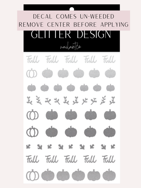 Fall Pumpkin Patch Nail Decal (Pumpkin Center Comes Un-Weeded) | Silver Shimmer