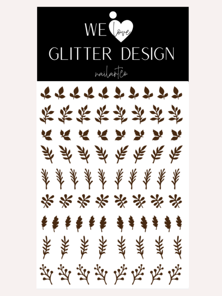 Fall Stems Nail Decal | Brown