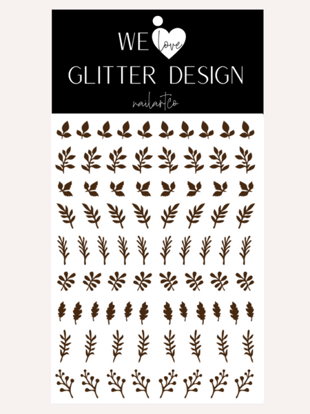 Fall Stems Nail Decal | Brown