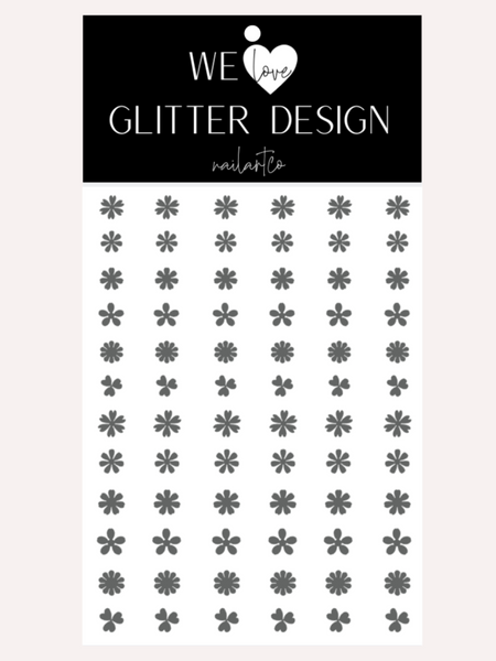 Flower Variety Nail Decal | Grey