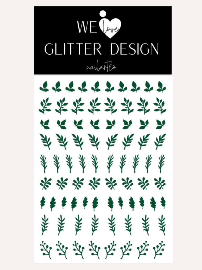 Fall Stems Nail Decal | Green
