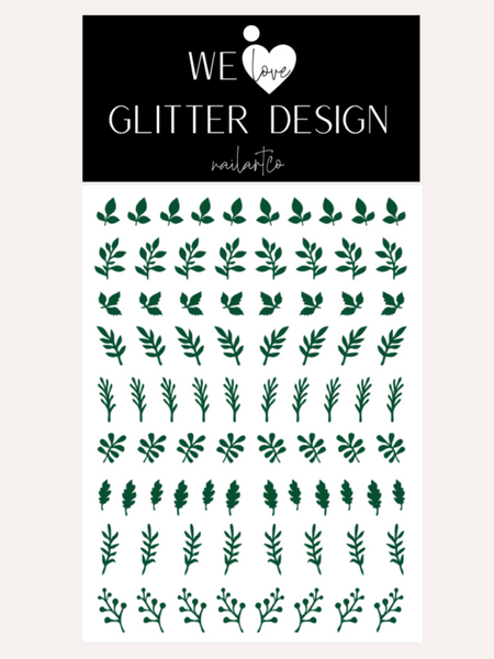 Fall Stems Nail Decal | Green