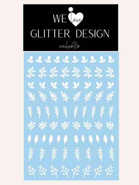Fall Stems Nail Decal | White