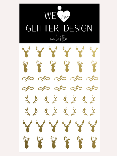 Gone Hunting Nail Decal | Gold Shimmer