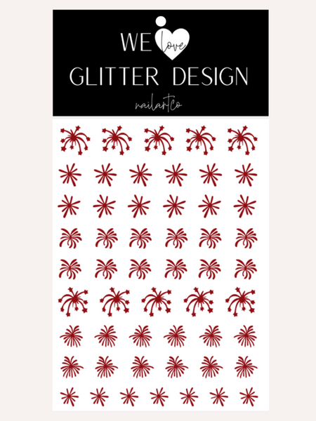 Grand Finale Nail Decal | Dark Red