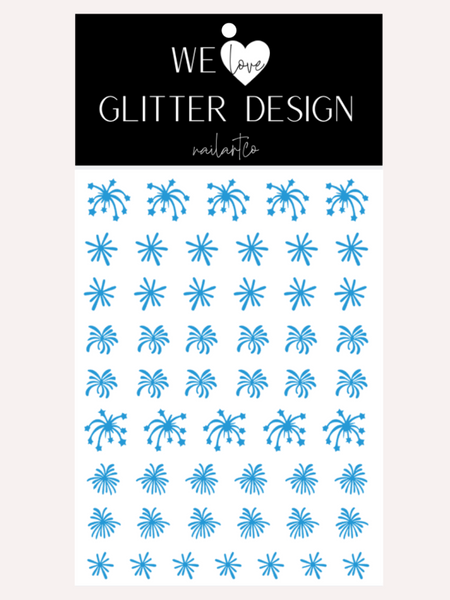 Grand Finale Nail Decal | Light Blue