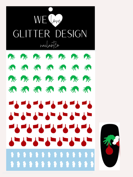 Grinch Hand & Ornament | Bright Green & Red