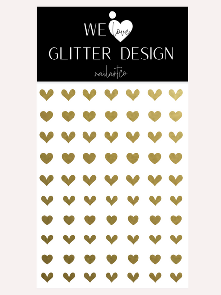 All Hearts Nail Decal | Gold Shimmer