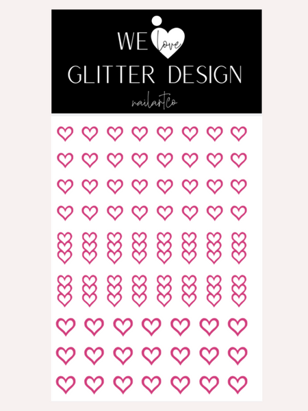 Heart Outline Nail Decal | Pink