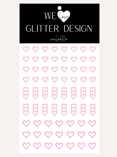 Heart Outline Nail Decal | Soft Pink