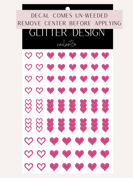 Heart Outline Nail Decal | Pink