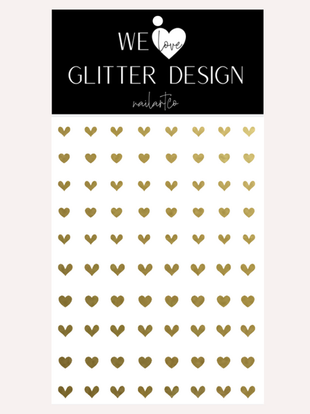 All Hearts Small Nail Decal | Gold Shimmer