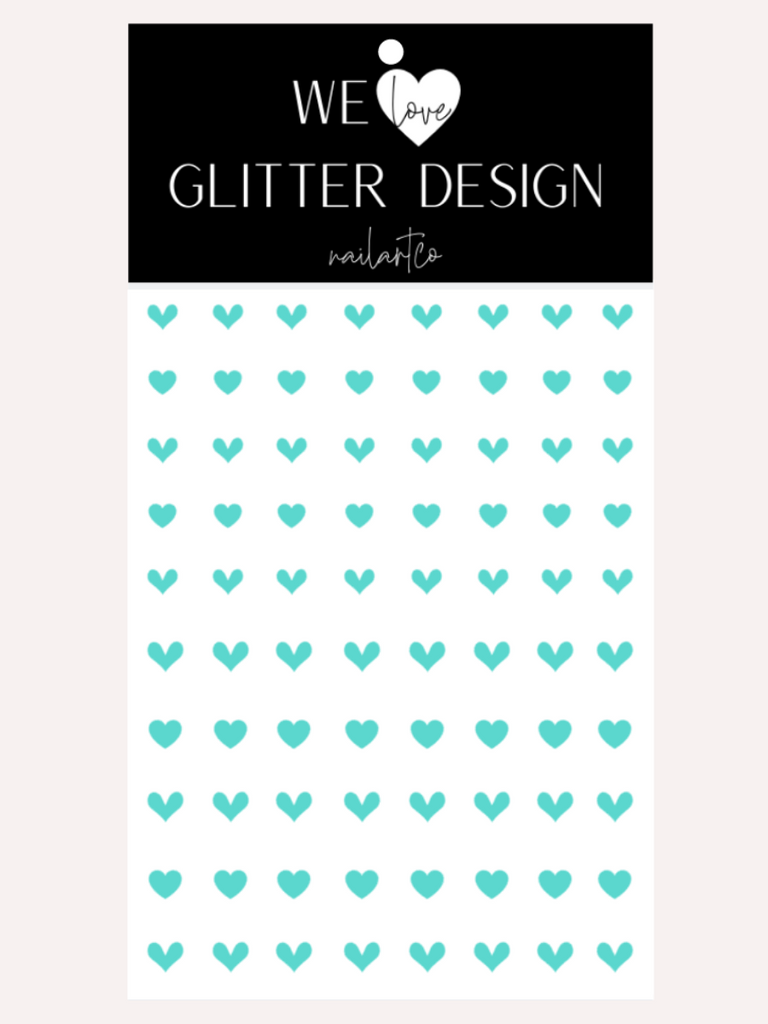 All Hearts Small Nail Decal | Mint