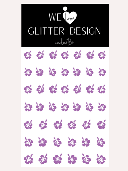 Hibiscus Flower Nail Decal | Lavender