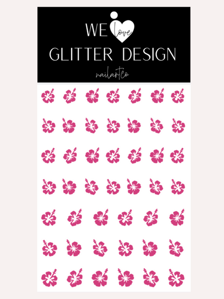 Hibiscus Flower Nail Decal | Pink