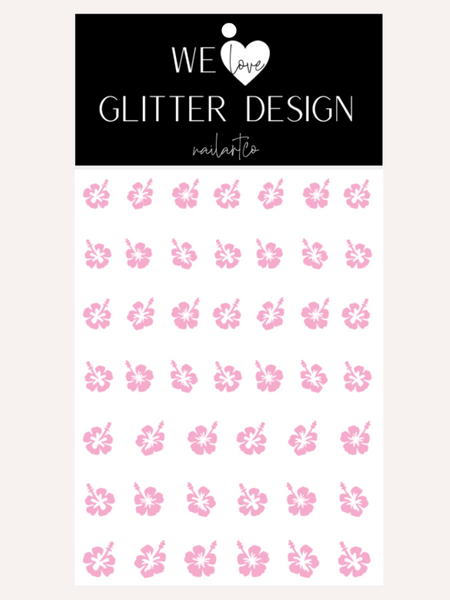 Hibiscus Flower Nail Decal | Soft Pink