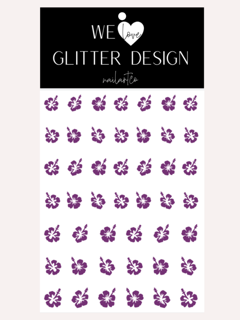 Hibiscus Flower Nail Decal | Violet