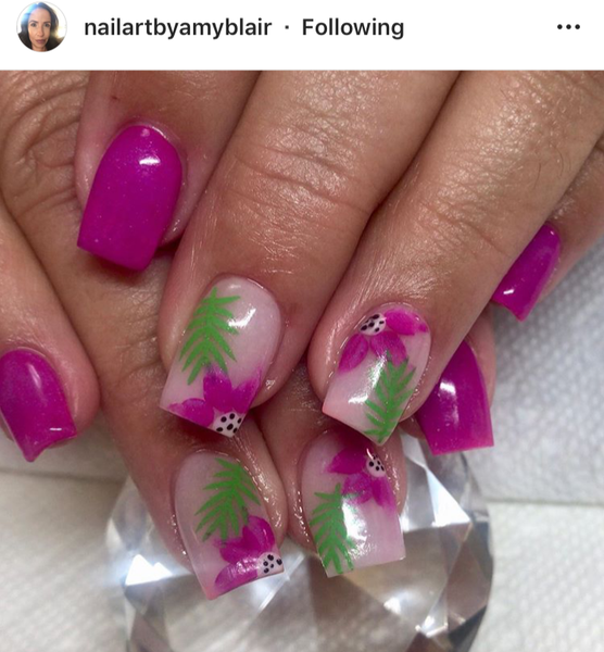 Tropical Leaves Nail Decal | Bright Green