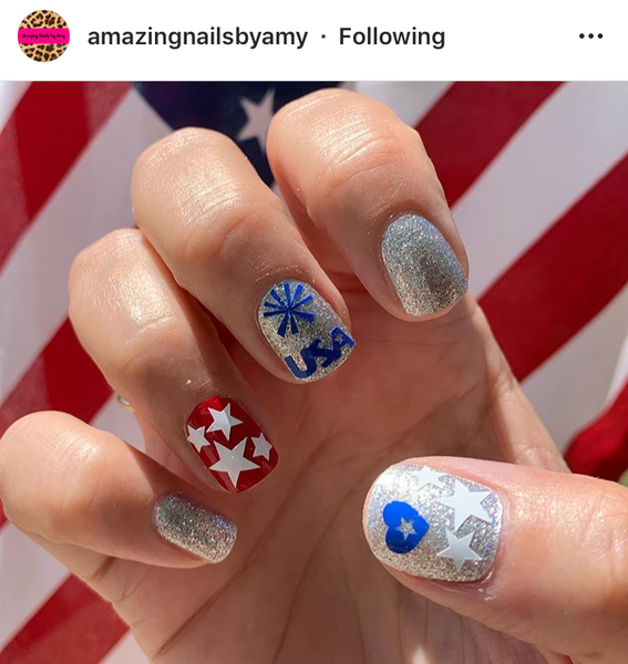 U.S.A. Party Nail Decal | Brilliant Blue