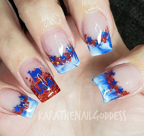 I Love U.S.A. Nail Decal | Brilliant Blue
