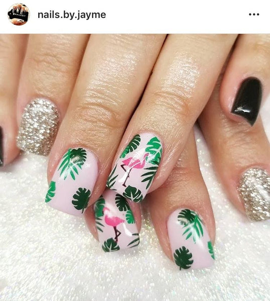 Tropical Leaves Nail Decal | Green