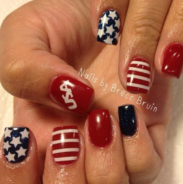 U.S.A. Party Nail Decal | White