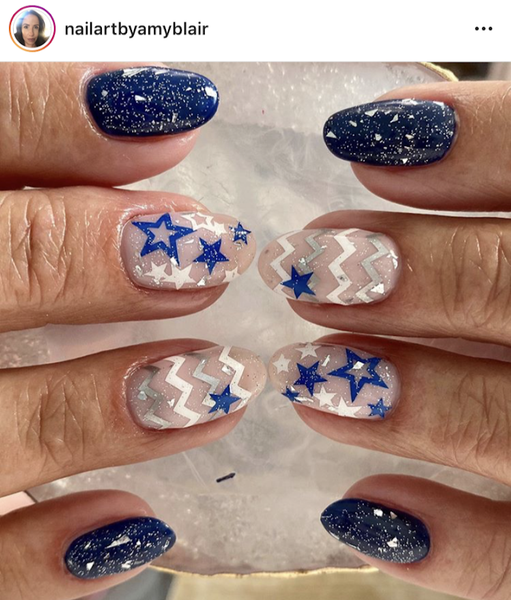 Outline Star Nail Decal | Blue