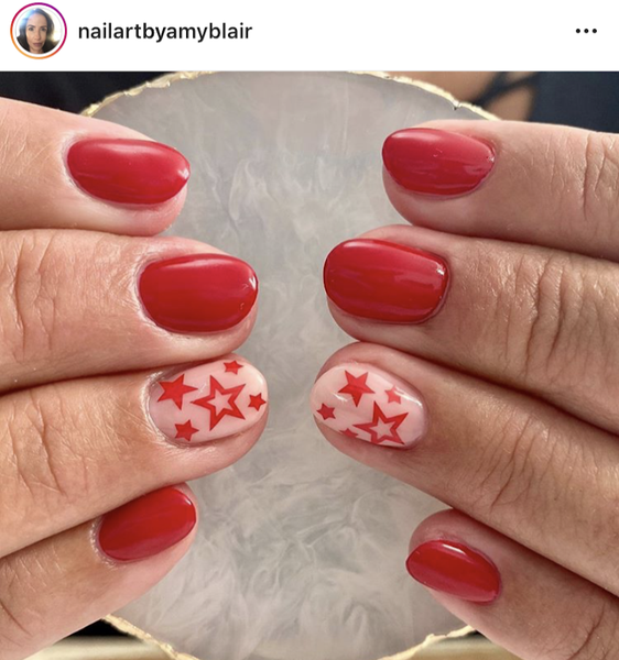 Outline Star Nail Decal | Red