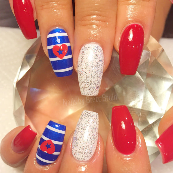 U.S.A. Party Nail Decal | Red