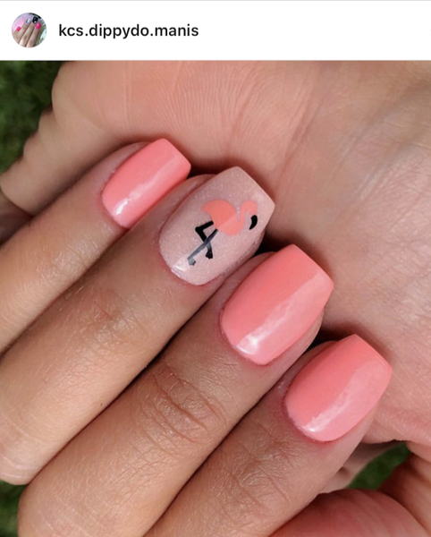 Flamingo Body & Leg Nail Decal | Coral & Black